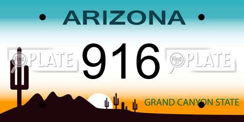 916 Arizona License Plate