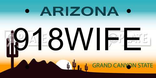 918WIFE Arizona License Plate