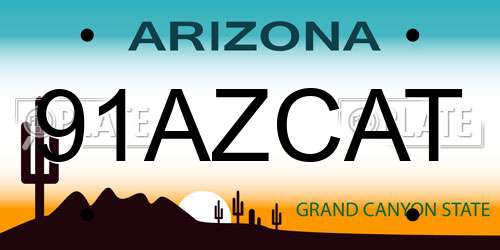 91AZCAT Arizona License Plate