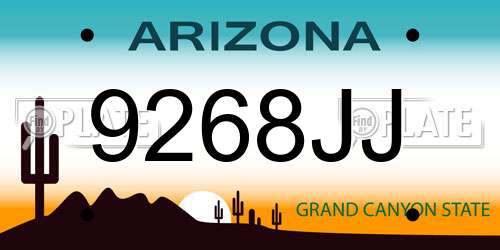 9268JJ Arizona License Plate