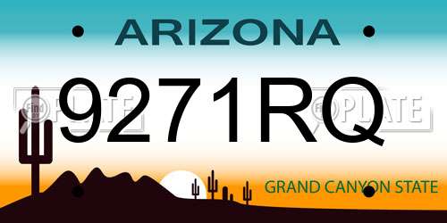 9271RQ Arizona License Plate