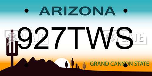927TWS Arizona License Plate