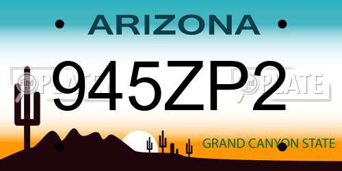 945ZP2 Arizona License Plate