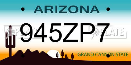 945ZP7 Arizona License Plate
