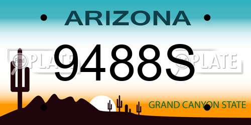 9488S Arizona License Plate