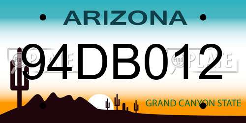 94DB012 Arizona License Plate