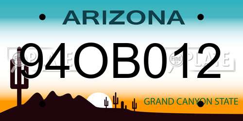 94OB012 Arizona License Plate