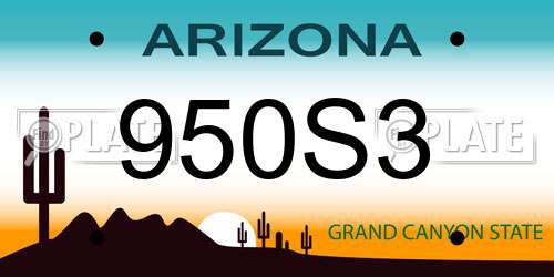 950S3 Arizona License Plate
