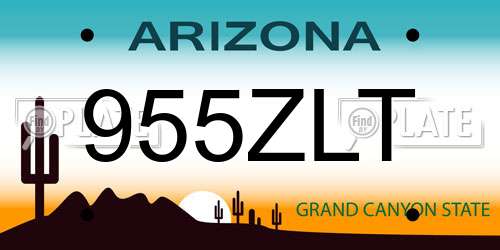 955ZLT Arizona License Plate