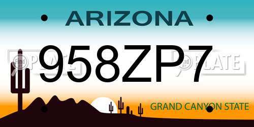 958ZP7 Arizona License Plate