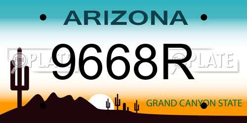 9668R Arizona License Plate