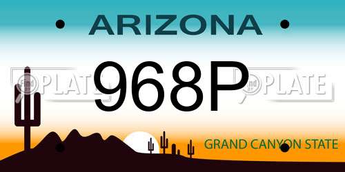 968P Arizona License Plate