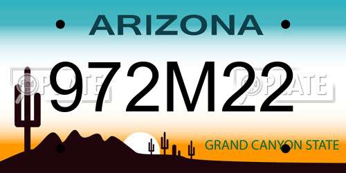 972M22 Arizona License Plate