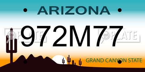 972M77 Arizona License Plate