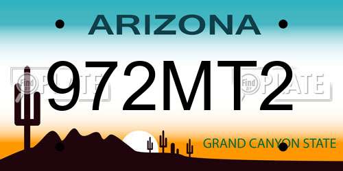 972MT2 Arizona License Plate