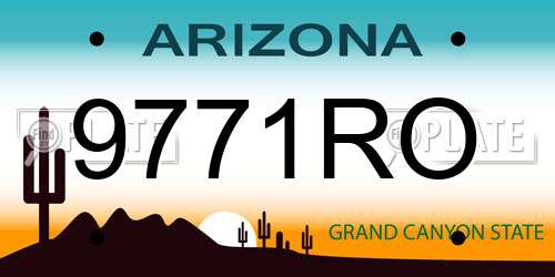 9771RO Arizona License Plate