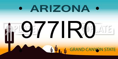 977IR0 Arizona License Plate