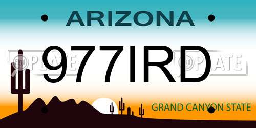 977IRD Arizona License Plate