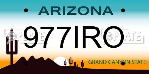 977IRO Arizona License Plate