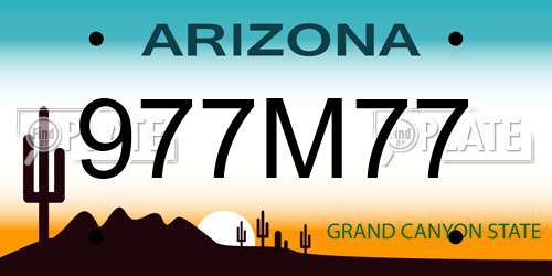 977M77 Arizona License Plate