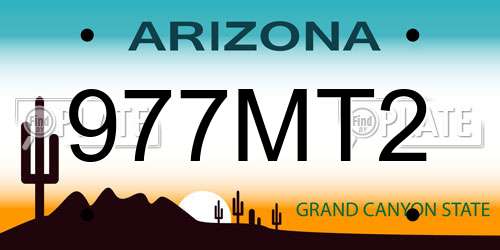 977MT2 Arizona License Plate
