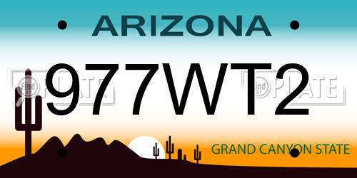 977WT2 Arizona License Plate