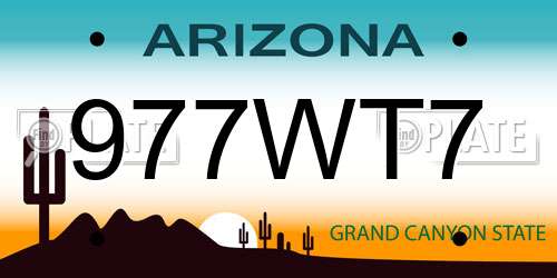 977WT7 Arizona License Plate