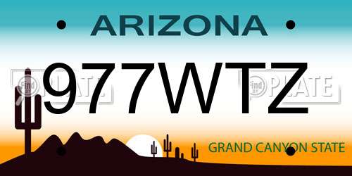 977WTZ Arizona License Plate