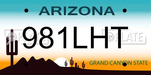 981LHT Arizona License Plate