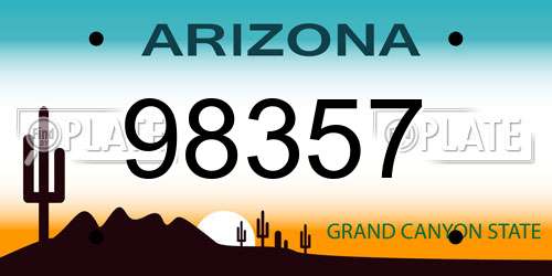98357 Arizona License Plate