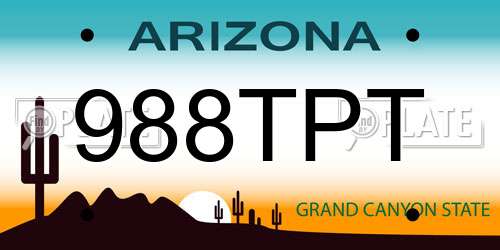 988TPT Arizona License Plate