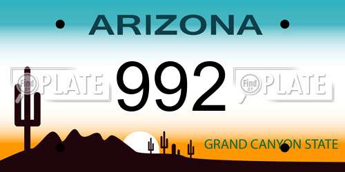 992 Arizona License Plate