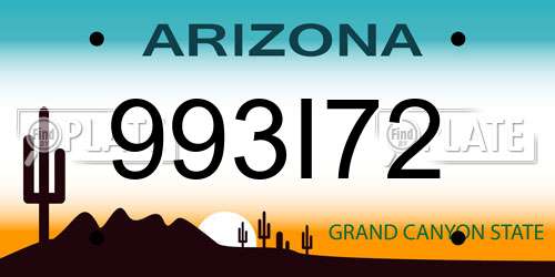 993I72 Arizona License Plate