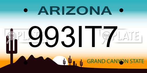993IT7 Arizona License Plate