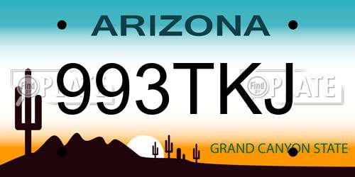 993TKJ Arizona License Plate