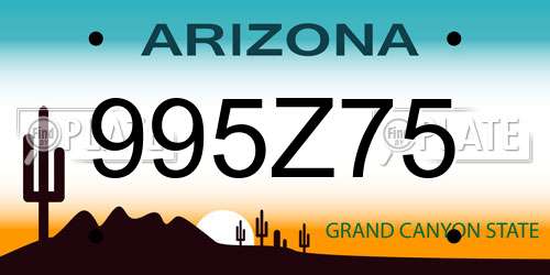 995Z75 Arizona License Plate