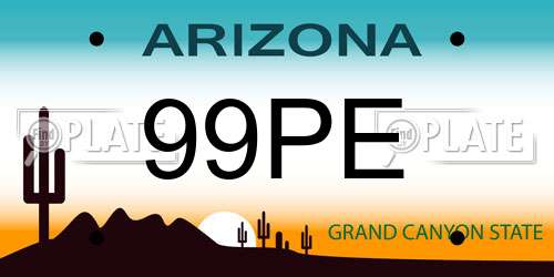 99PE Arizona License Plate