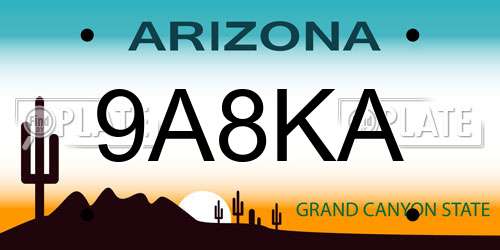 9A8KA Arizona License Plate