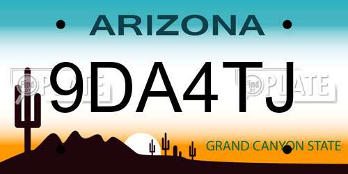 9DA4TJ Arizona License Plate