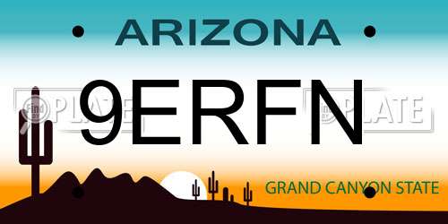 9ERFN Arizona License Plate