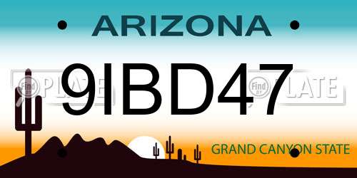 9IBD47 Arizona License Plate