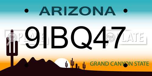 9IBQ47 Arizona License Plate