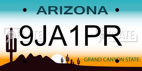 9JA1PR Arizona License Plate