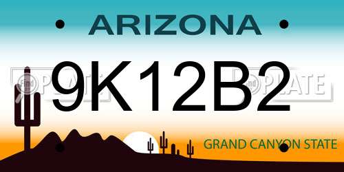 9K12B2 Arizona License Plate
