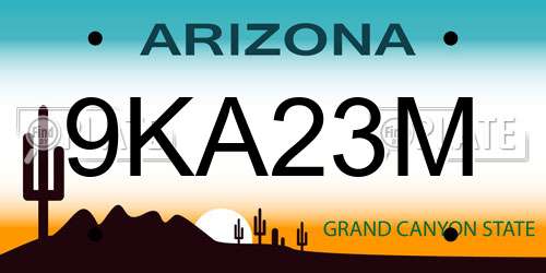 9KA23M Arizona License Plate