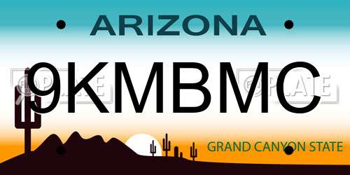 9KMBMC Arizona License Plate