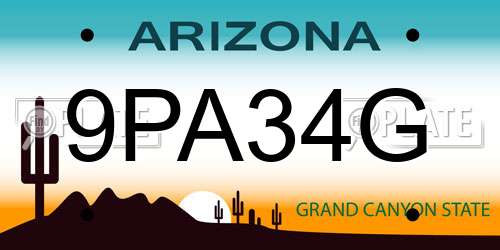 9PA34G Arizona License Plate