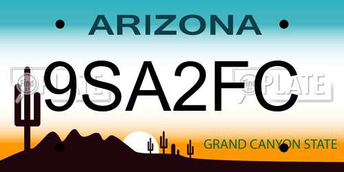 9SA2FC Arizona License Plate