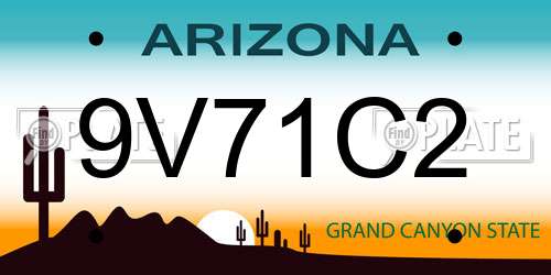 9V71C2 Arizona License Plate