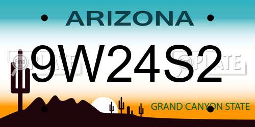 9W24S2 Arizona License Plate